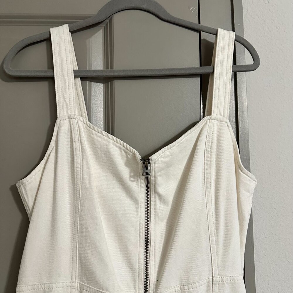 Gap UltraSoft Denim Maxi Dress - White zip-up denim - Picture 3 of 5